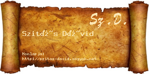 Szitás Dávid névjegykártya
